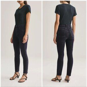 AGOLDE Nico Washed Black High-Rise Skinny Jeans